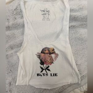 Boys Lie Beige Graphic Onesie